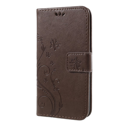 Imprint Flower Butterfly Pattern Wallet Stand Leather Case for Samsung Galaxy J3 (2017) EU Version / J3 Pro (2017)