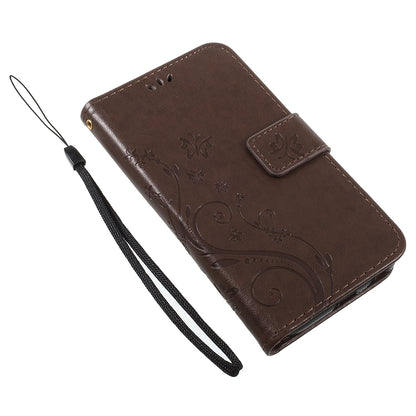 Imprint Flower Butterfly Pattern Wallet Stand Leather Case for Samsung Galaxy J3 (2017) EU Version / J3 Pro (2017)