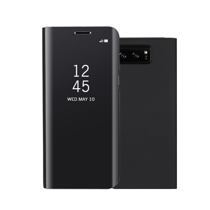 For Samsung Galaxy Note 8 N950 Plated Mirror Surface Information View Leather Phone Case with Stand