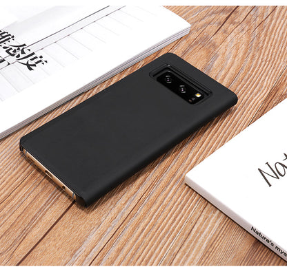 For Samsung Galaxy Note 8 N950 Plated Mirror Surface Information View Leather Phone Case with Stand