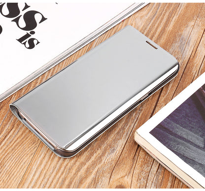 For Samsung Galaxy Note 8 N950 Plated Mirror Surface Information View Leather Phone Case with Stand