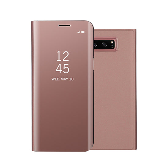 For Samsung Galaxy Note 8 N950 Plated Mirror Surface Information View Leather Phone Case with Stand