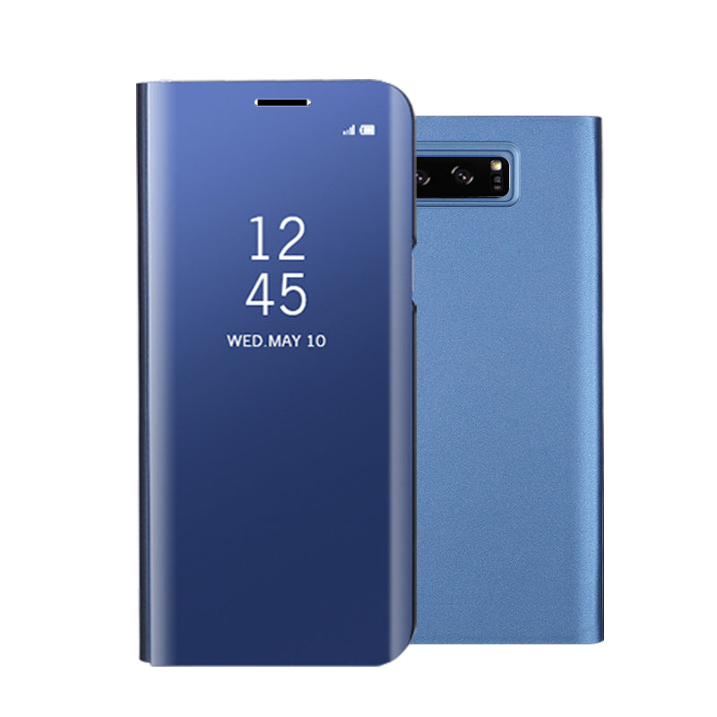 For Samsung Galaxy Note 8 N950 Plated Mirror Surface Information View Leather Phone Case with Stand