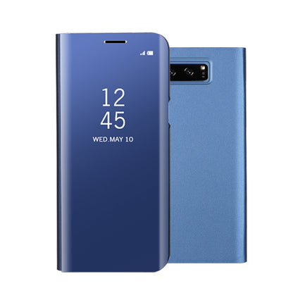 For Samsung Galaxy Note 8 N950 Plated Mirror Surface Information View Leather Phone Case with Stand