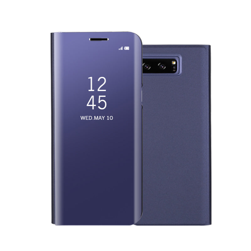 For Samsung Galaxy Note 8 N950 Plated Mirror Surface Information View Leather Phone Case with Stand