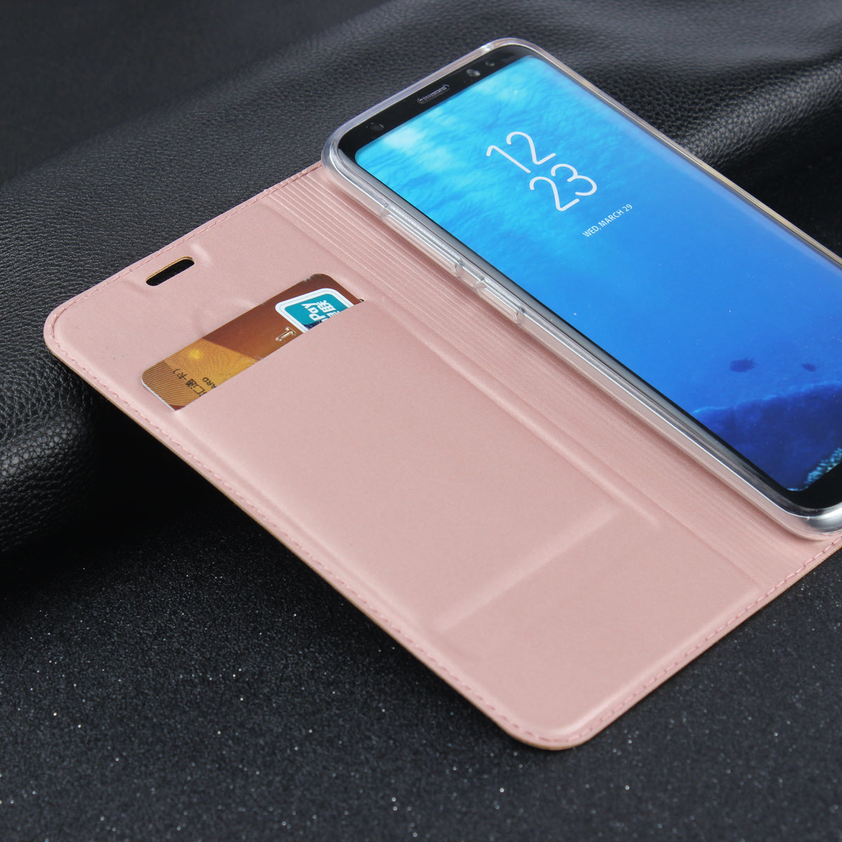 Magnetic Leather Card Holder Case for Samsung Galaxy S8 G950