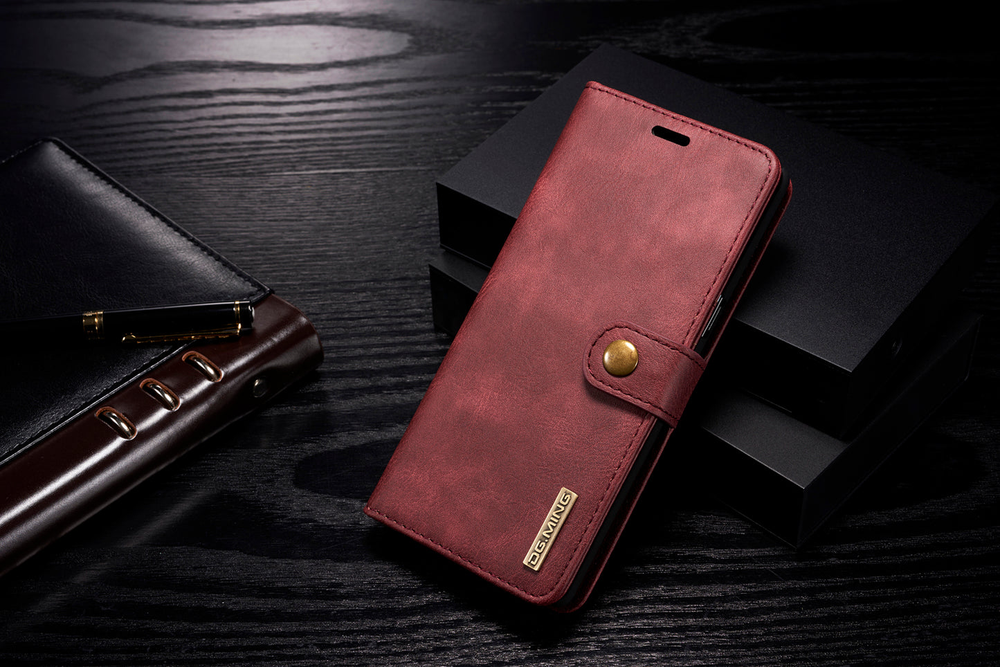 DG.MING Detachable 2-in-1 Split Leather Wallet Cover + PC Back Case for Samsung Galaxy Note 8 SM-N950