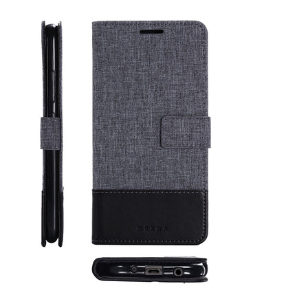 MUXMA PU Leather Canvas Splicing Wallet Stand Mobile Phone Case for Samsung Galaxy J5 (2017) EU Version / J5 Pro (2017)