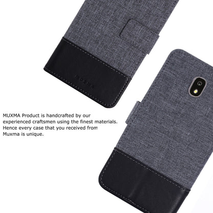 MUXMA PU Leather Canvas Splicing Wallet Stand Mobile Phone Case for Samsung Galaxy J5 (2017) EU Version / J5 Pro (2017)