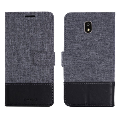 MUXMA PU Leather Canvas Splicing Wallet Stand Mobile Phone Case for Samsung Galaxy J5 (2017) EU Version / J5 Pro (2017)