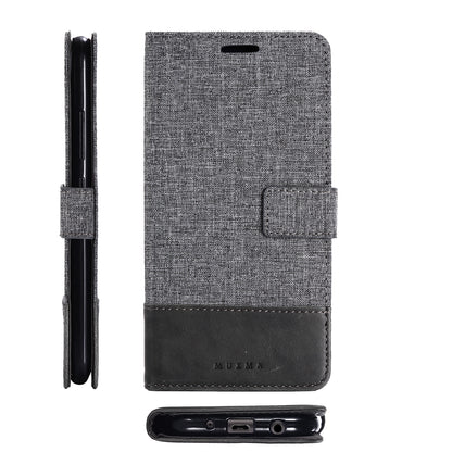 MUXMA PU Leather Canvas Splicing Wallet Stand Mobile Phone Case for Samsung Galaxy J5 (2017) EU Version / J5 Pro (2017)