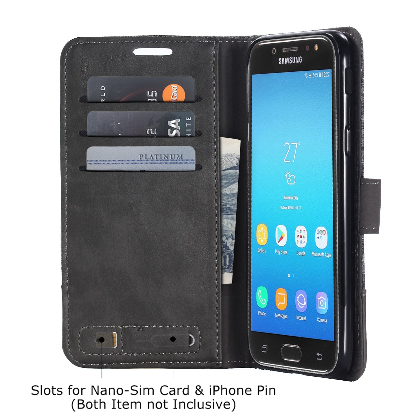 MUXMA PU Leather Canvas Splicing Wallet Stand Mobile Phone Case for Samsung Galaxy J5 (2017) EU Version / J5 Pro (2017)
