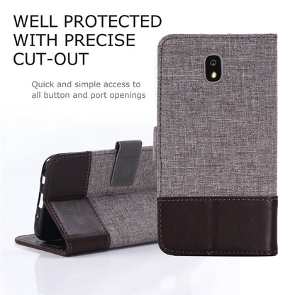 MUXMA PU Leather Canvas Splicing Wallet Stand Mobile Phone Case for Samsung Galaxy J5 (2017) EU Version / J5 Pro (2017)