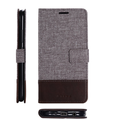 MUXMA PU Leather Canvas Splicing Wallet Stand Mobile Phone Case for Samsung Galaxy J5 (2017) EU Version / J5 Pro (2017)