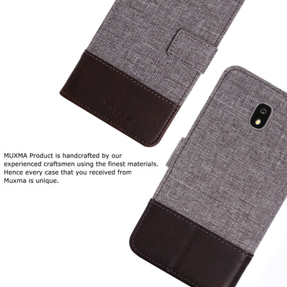 MUXMA PU Leather Canvas Splicing Wallet Stand Mobile Phone Case for Samsung Galaxy J5 (2017) EU Version / J5 Pro (2017)