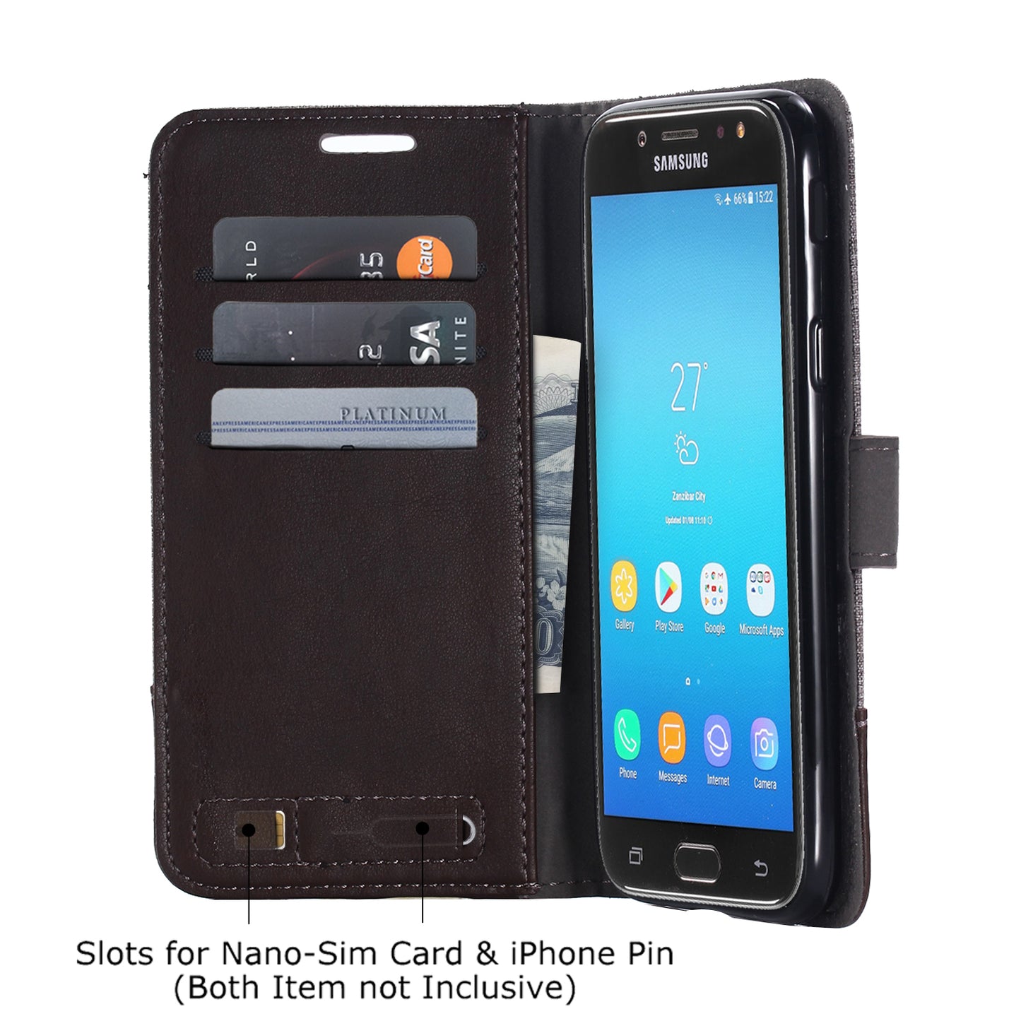MUXMA PU Leather Canvas Splicing Wallet Stand Mobile Phone Case for Samsung Galaxy J5 (2017) EU Version / J5 Pro (2017)