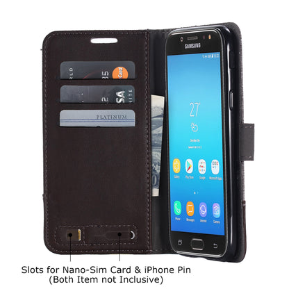 MUXMA PU Leather Canvas Splicing Wallet Stand Mobile Phone Case for Samsung Galaxy J5 (2017) EU Version / J5 Pro (2017)