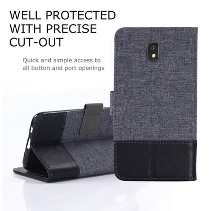 MUXMA PU Leather Canvas Splicing Wallet Stand Case for Samsung Galaxy J7 (2017) EU Version / J7 Pro (2017)