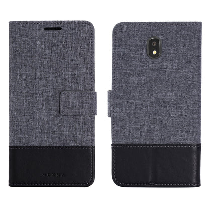 MUXMA PU Leather Canvas Splicing Wallet Stand Case for Samsung Galaxy J7 (2017) EU Version / J7 Pro (2017)