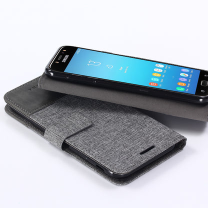 MUXMA PU Leather Canvas Splicing Wallet Stand Case for Samsung Galaxy J7 (2017) EU Version / J7 Pro (2017)