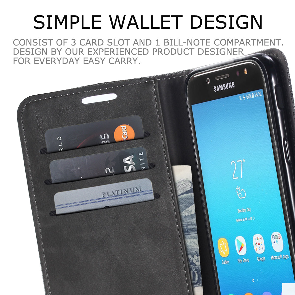 MUXMA PU Leather Canvas Splicing Wallet Stand Case for Samsung Galaxy J7 (2017) EU Version / J7 Pro (2017)