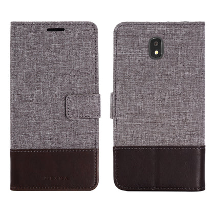 MUXMA PU Leather Canvas Splicing Wallet Stand Case for Samsung Galaxy J7 (2017) EU Version / J7 Pro (2017)