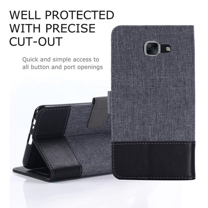 MUXMA Leather Canvas Splicing Stand Mobile Phone Case for 	Samsung Galaxy J7 Max