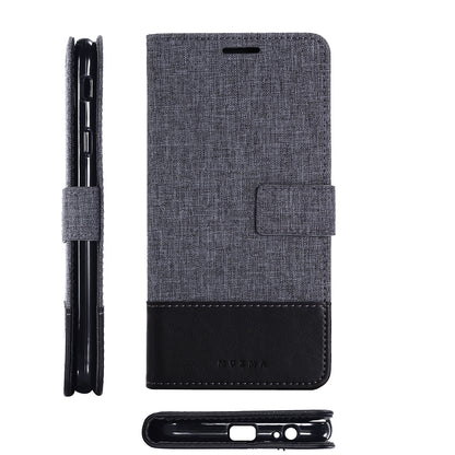 MUXMA Leather Canvas Splicing Stand Mobile Phone Case for 	Samsung Galaxy J7 Max