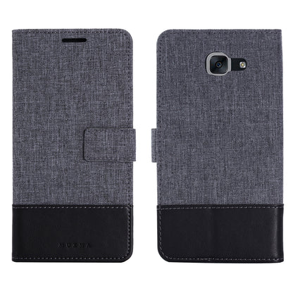 MUXMA Leather Canvas Splicing Stand Mobile Phone Case for 	Samsung Galaxy J7 Max