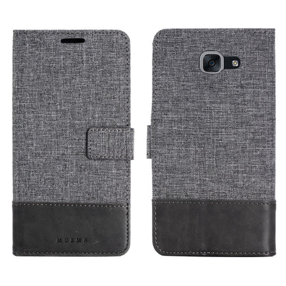 MUXMA Leather Canvas Splicing Stand Mobile Phone Case for 	Samsung Galaxy J7 Max