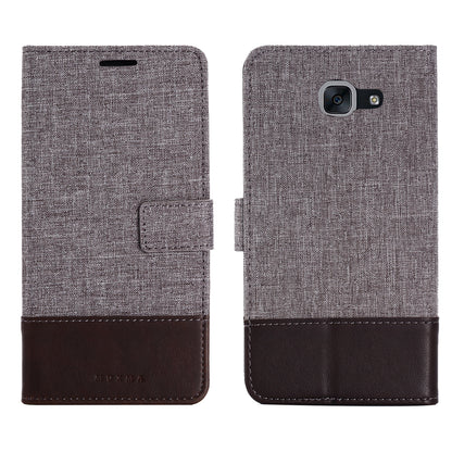 MUXMA Leather Canvas Splicing Stand Mobile Phone Case for 	Samsung Galaxy J7 Max
