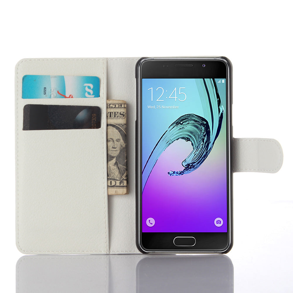 Litchi Wallet Leather Phone Case for Samsung Galaxy A3 SM-A310F with Stand