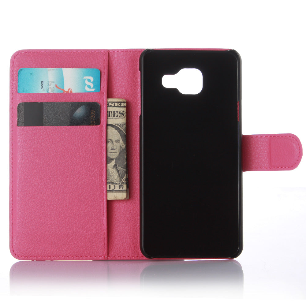 Litchi Wallet Leather Phone Case for Samsung Galaxy A3 SM-A310F with Stand