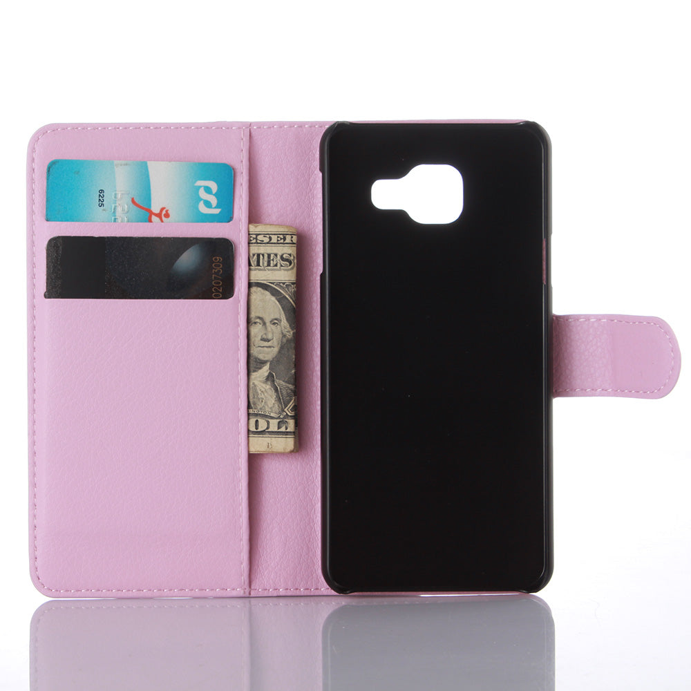 Litchi Wallet Leather Phone Case for Samsung Galaxy A3 SM-A310F with Stand