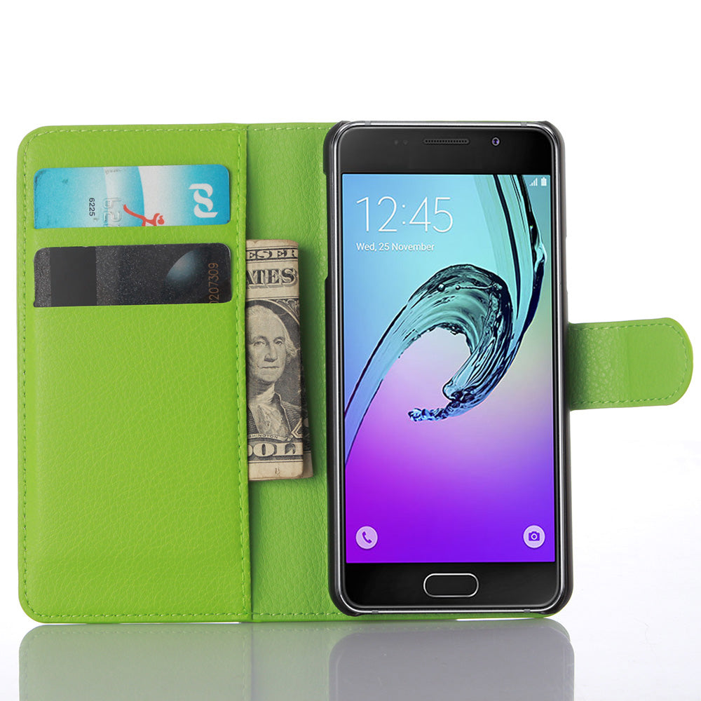Litchi Wallet Leather Phone Case for Samsung Galaxy A3 SM-A310F with Stand
