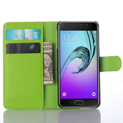 Litchi Wallet Leather Phone Case for Samsung Galaxy A3 SM-A310F with Stand