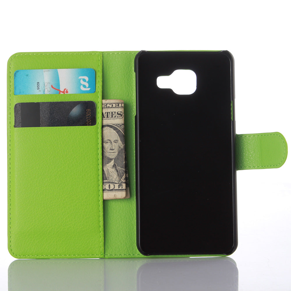 Litchi Wallet Leather Phone Case for Samsung Galaxy A3 SM-A310F with Stand