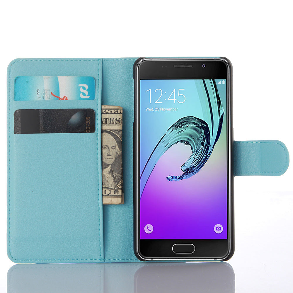 Litchi Wallet Leather Phone Case for Samsung Galaxy A3 SM-A310F with Stand