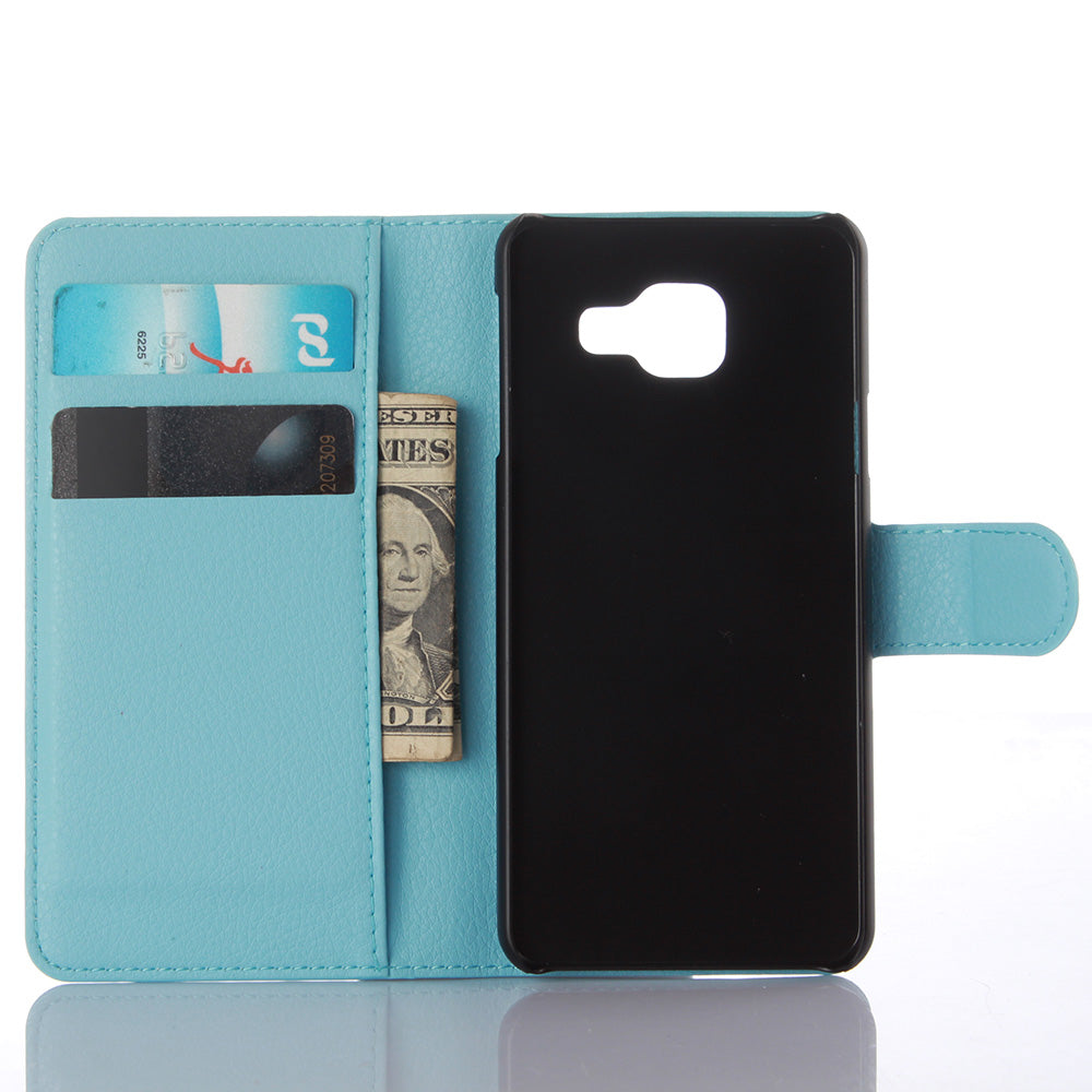Litchi Wallet Leather Phone Case for Samsung Galaxy A3 SM-A310F with Stand