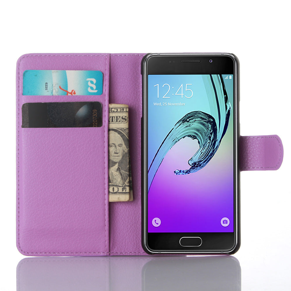 Litchi Wallet Leather Phone Case for Samsung Galaxy A3 SM-A310F with Stand