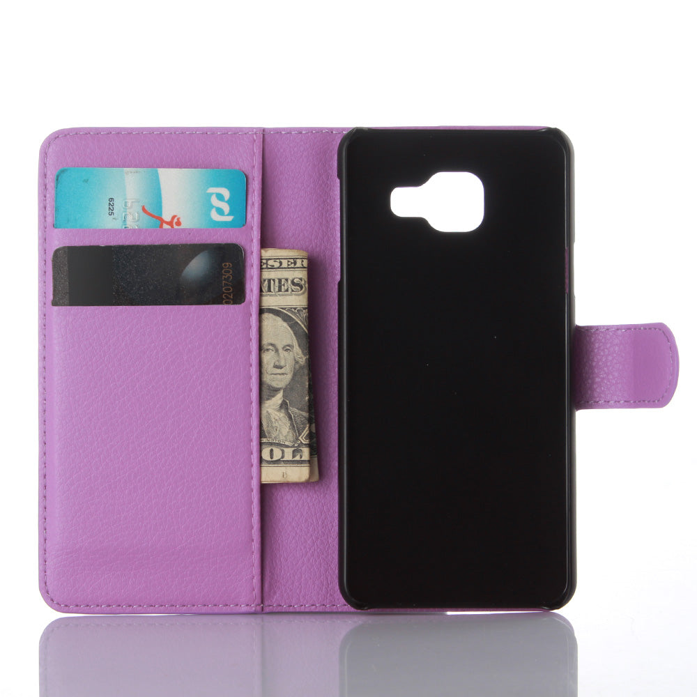 Litchi Wallet Leather Phone Case for Samsung Galaxy A3 SM-A310F with Stand
