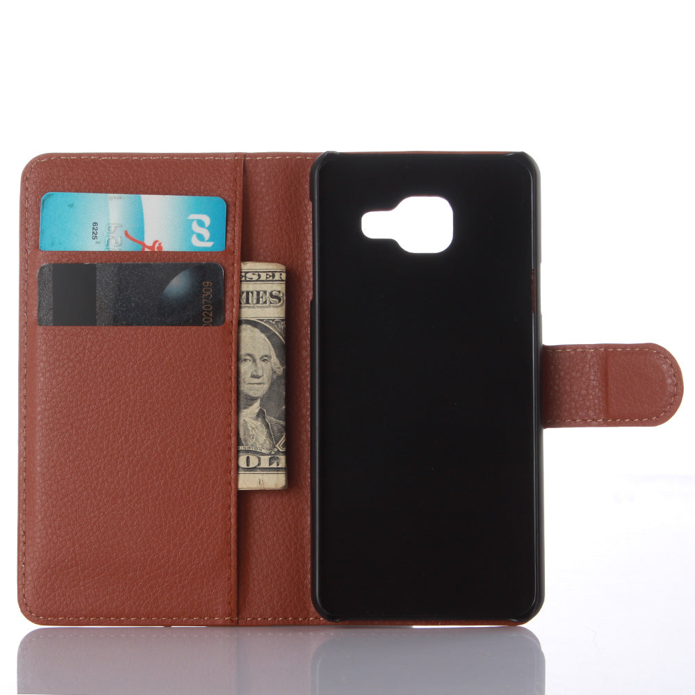 Litchi Wallet Leather Phone Case for Samsung Galaxy A3 SM-A310F with Stand