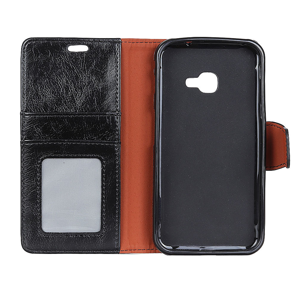 For Samsung Galaxy Xcover 4 Textured Split Leather Stand Phone Case Phone Cover
