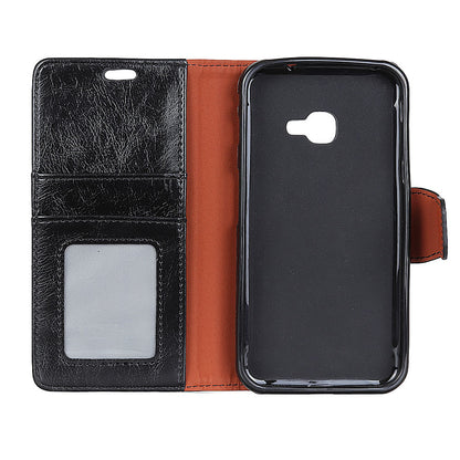 For Samsung Galaxy Xcover 4 Textured Split Leather Stand Phone Case Phone Cover