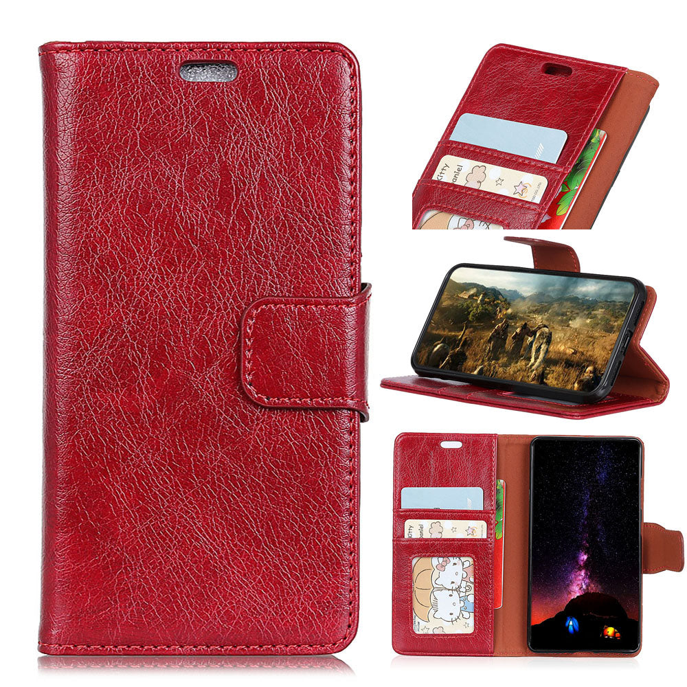For Samsung Galaxy Xcover 4 Textured Split Leather Stand Phone Case Phone Cover