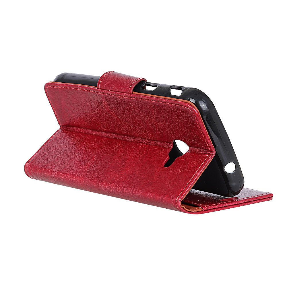 For Samsung Galaxy Xcover 4 Textured Split Leather Stand Phone Case Phone Cover