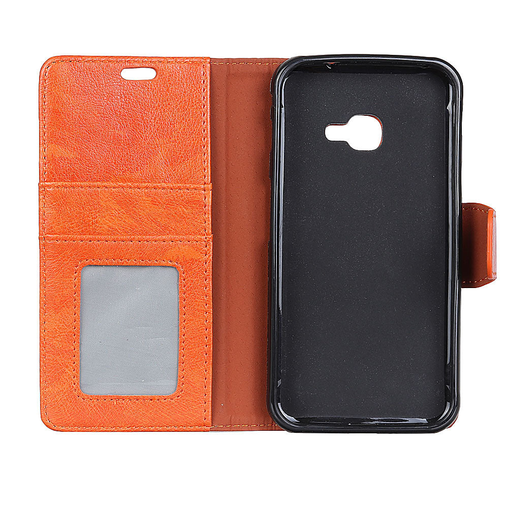 For Samsung Galaxy Xcover 4 Textured Split Leather Stand Phone Case Phone Cover