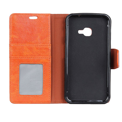 For Samsung Galaxy Xcover 4 Textured Split Leather Stand Phone Case Phone Cover