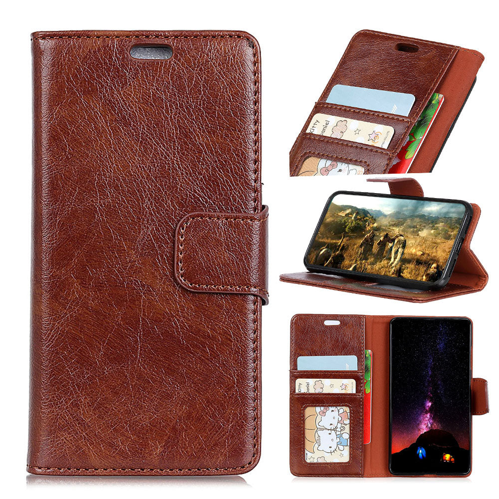 For Samsung Galaxy Xcover 4 Textured Split Leather Stand Phone Case Phone Cover