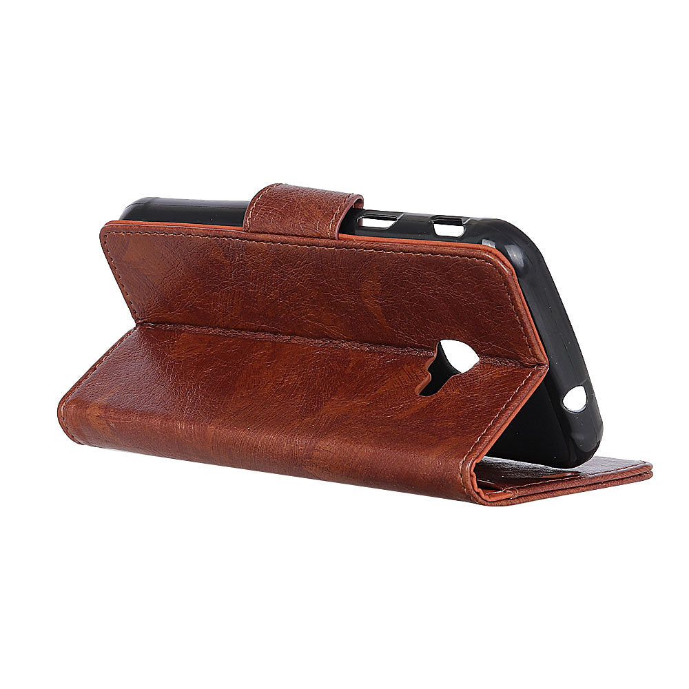 For Samsung Galaxy Xcover 4 Textured Split Leather Stand Phone Case Phone Cover